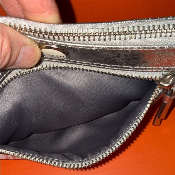 Coach Metallic Silver and Cream Shoulder Bag - Picture 10 of 14